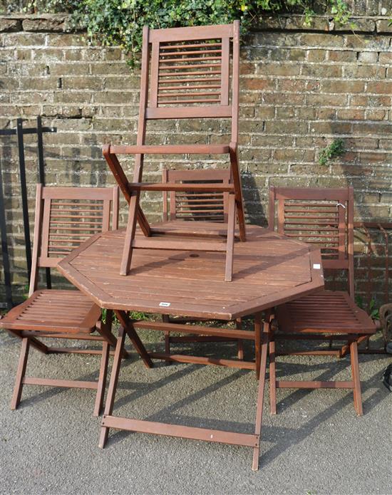 Wooden garden table & 4 chairs